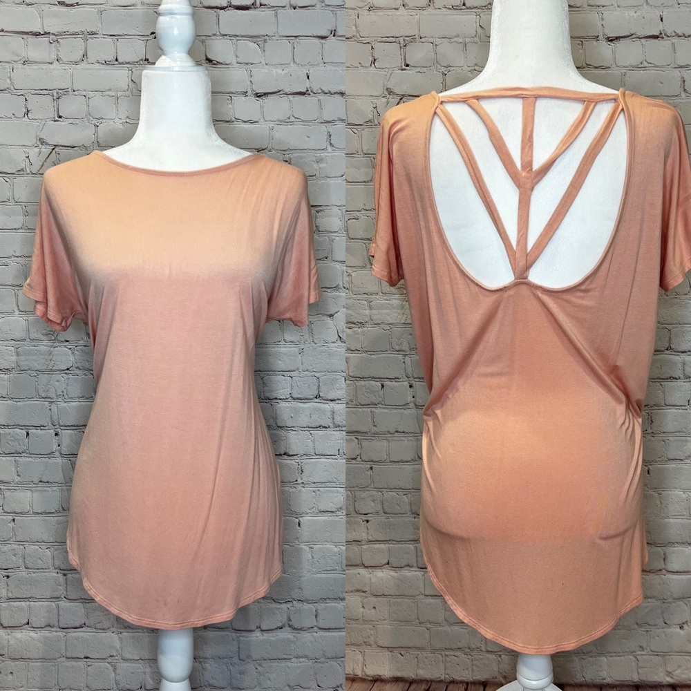 Cherish Light Pink Open Back Top